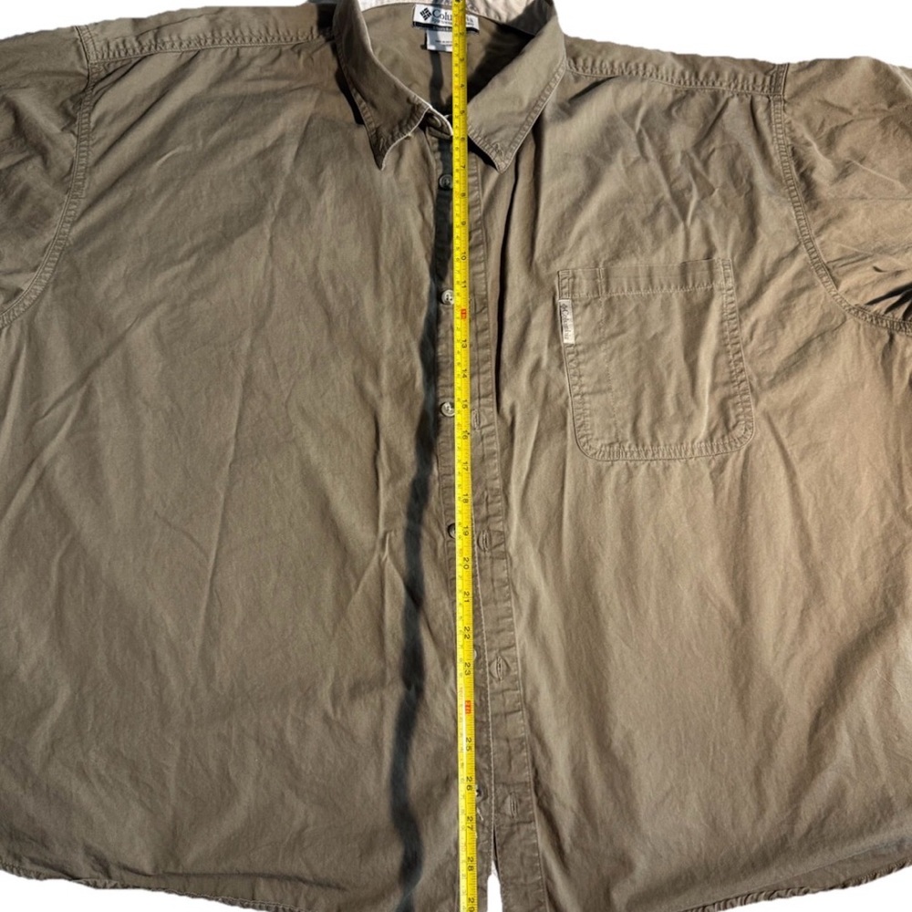 COLUMBIA Men's Khaki Long-Sleeved Casual Button Down Collared Shirt Size 4XL - Picture 5 of 8